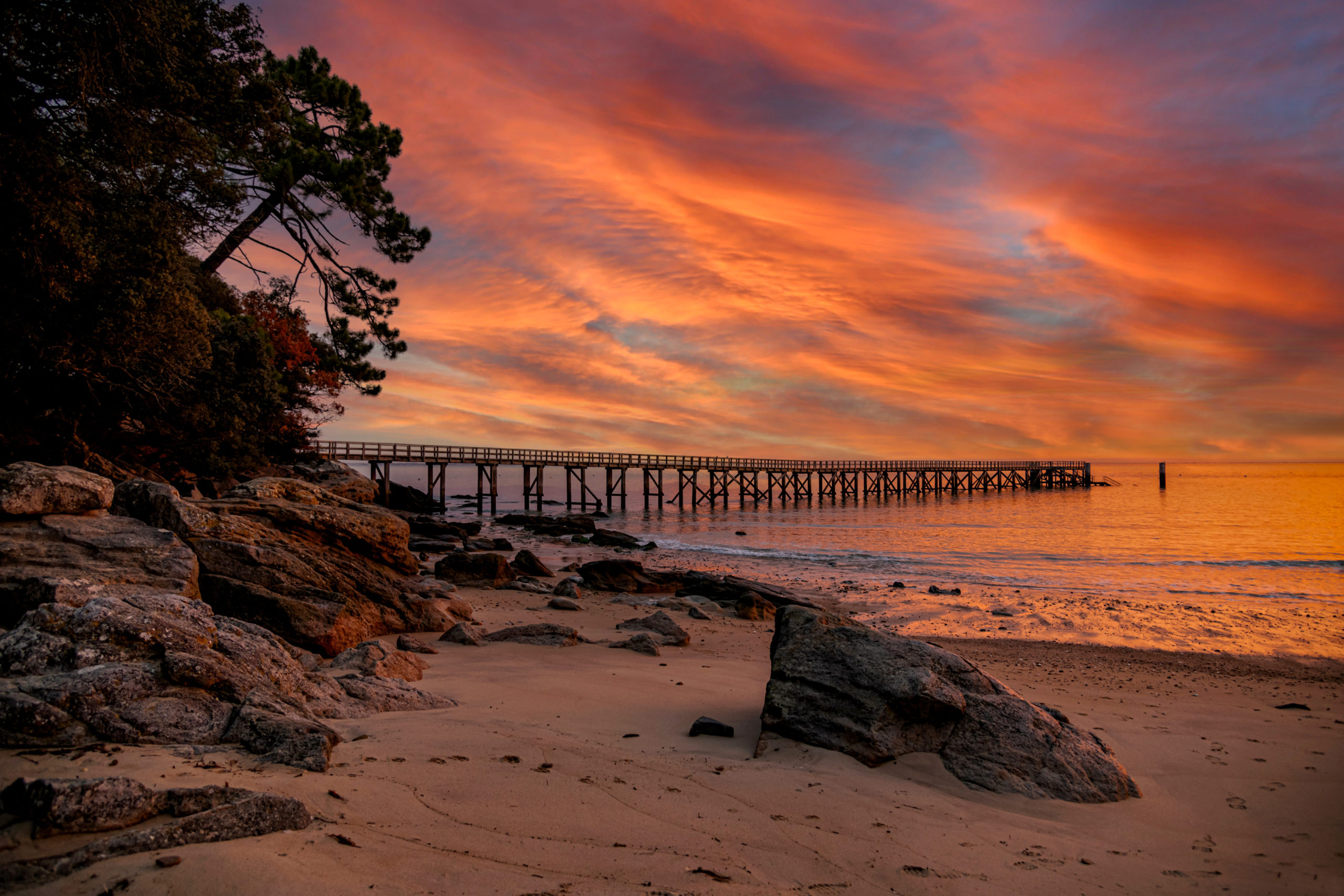 Coucher de soleil sur la plage des Dames